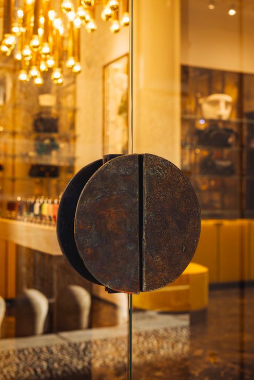 A detail of Dries Van Noten's first store in Milan.