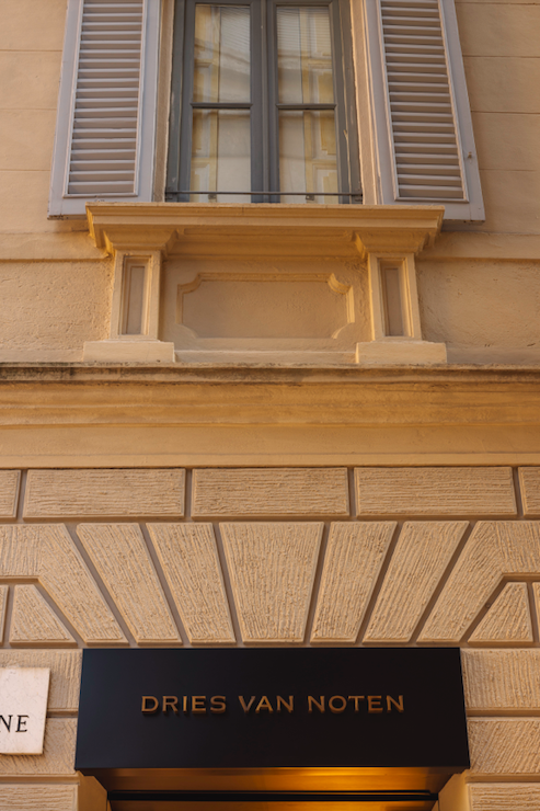 A detail of Dries Van Noten's first store in Milan.