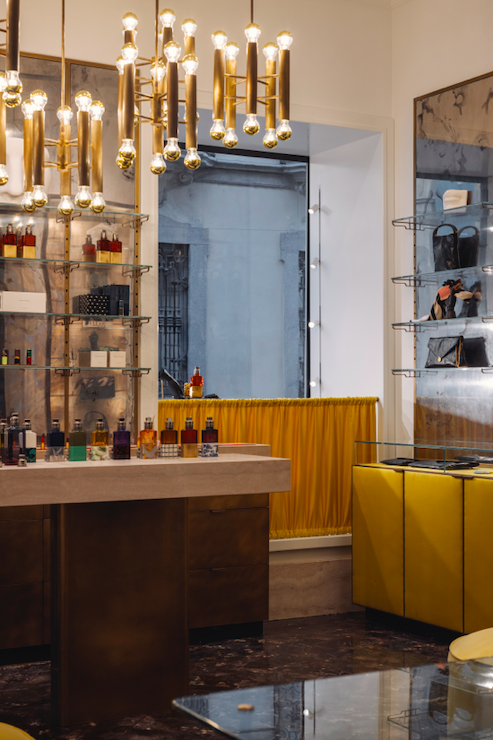 Inside Dries Van Noten's first store in Milan.