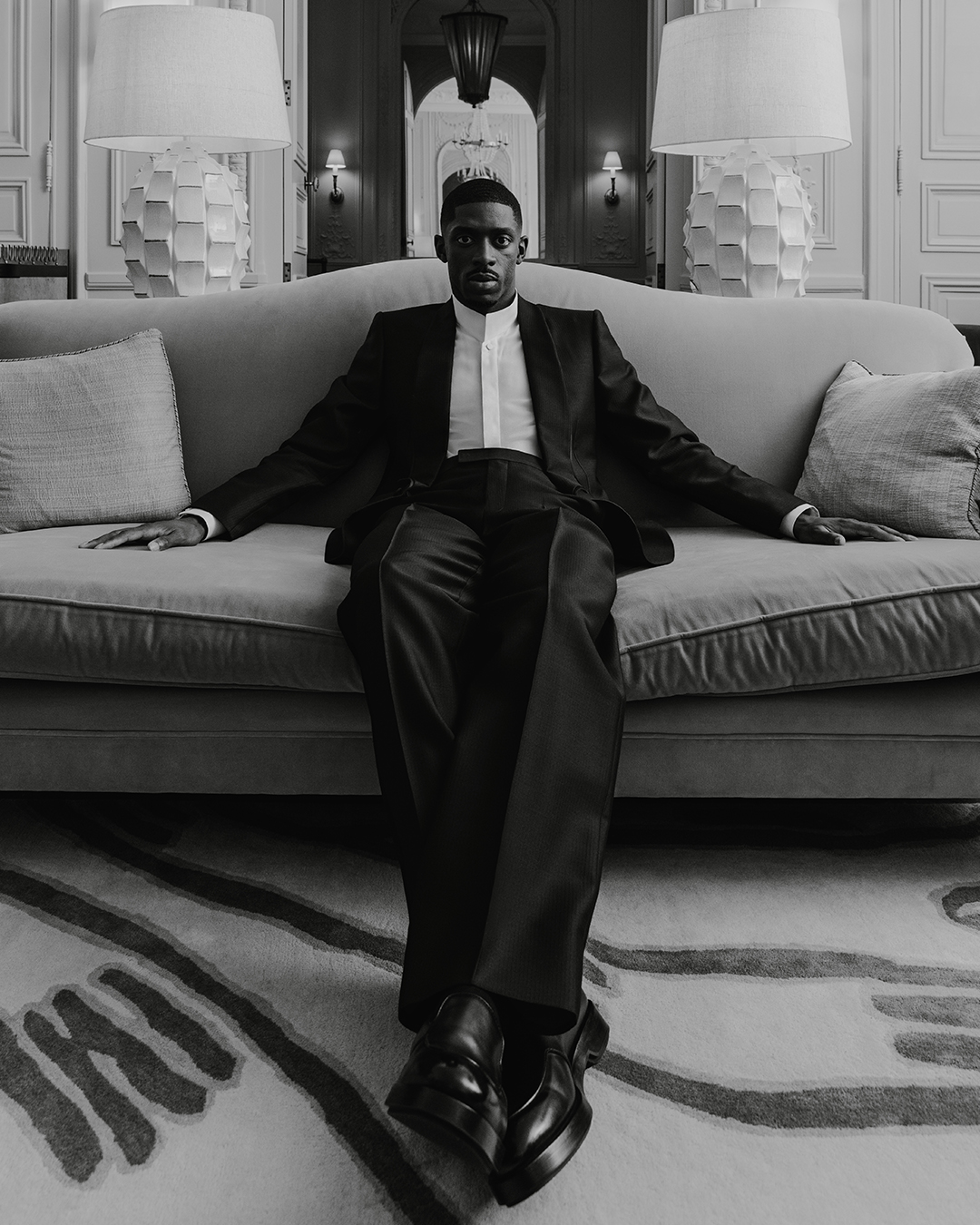 Ousmane Dembélé wearing Zegna for  the 69th Ballon d'Or ceremony.