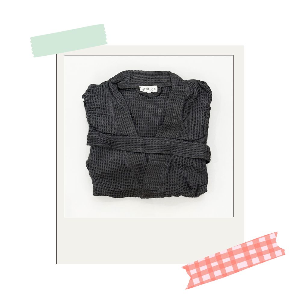 ettitude's waffle weave robe shot over a white background
