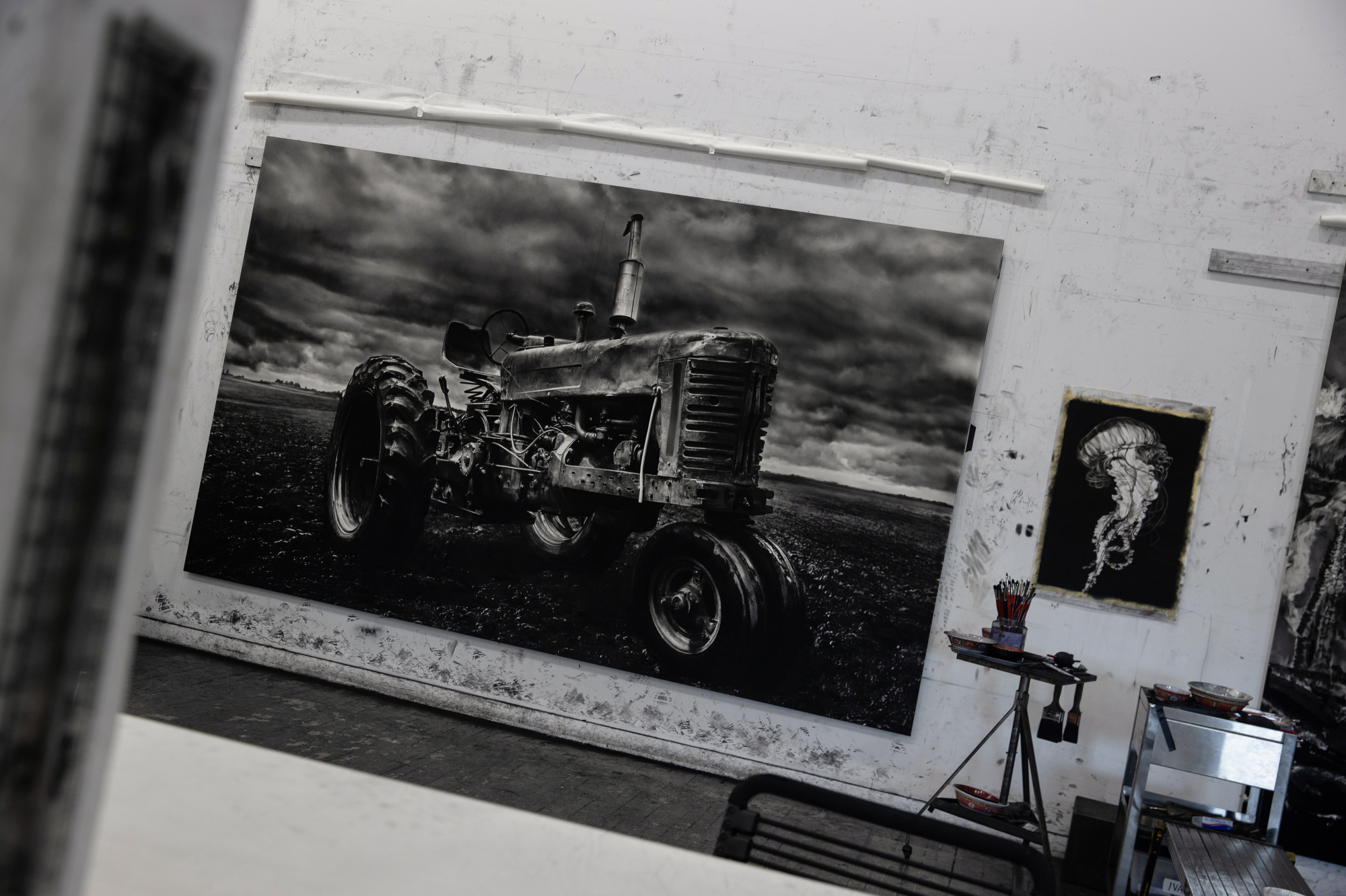 Inside Robert Longo's studio in New York.