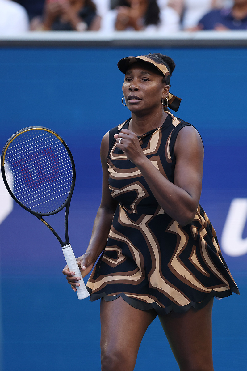 Venus Williams wears a custom Pucci tennis kit during the Women's Doubles Third Round match at the 2025 US Open on Sept. 1, 2025 in the Flushing neighborhood of the Queens borough of New York City.