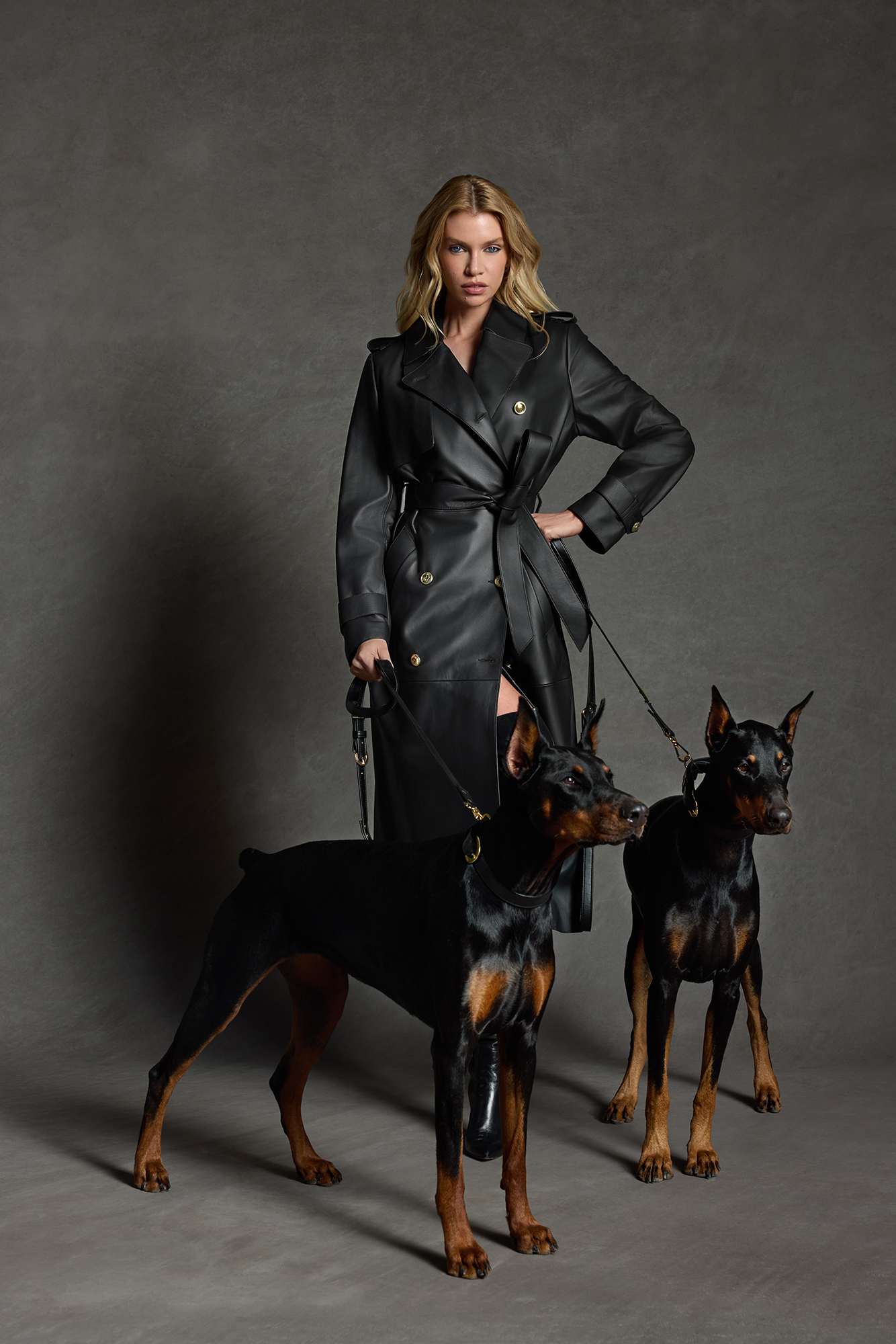 Stella Maxwell in Mackage's Core 2025 campaign.