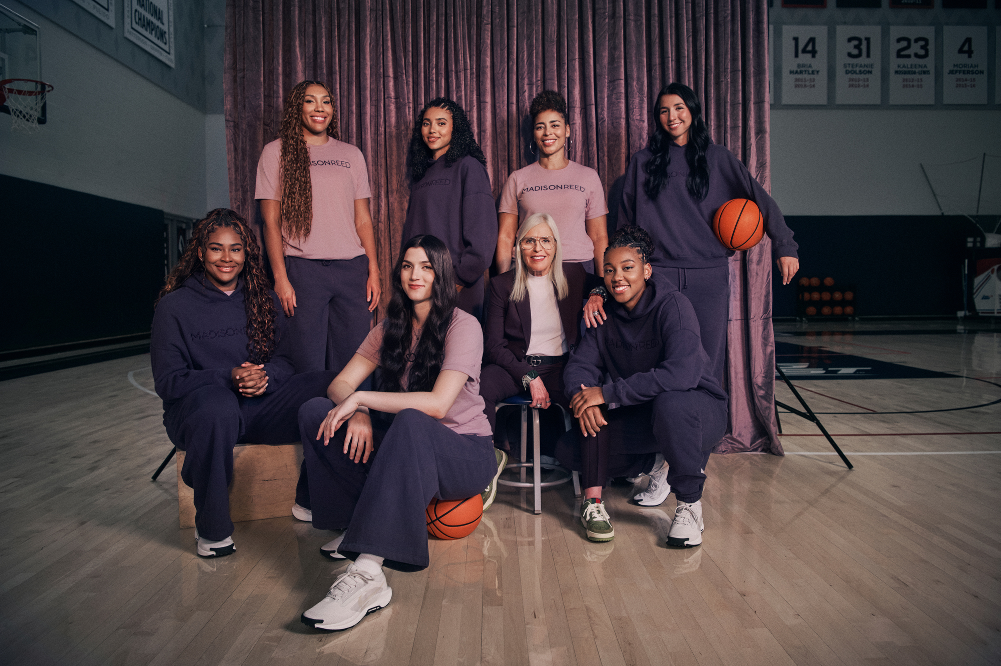 The 2025-2026 Team ColorWonder roster, including Feaster, Strong and fellow UConn Huskies players.