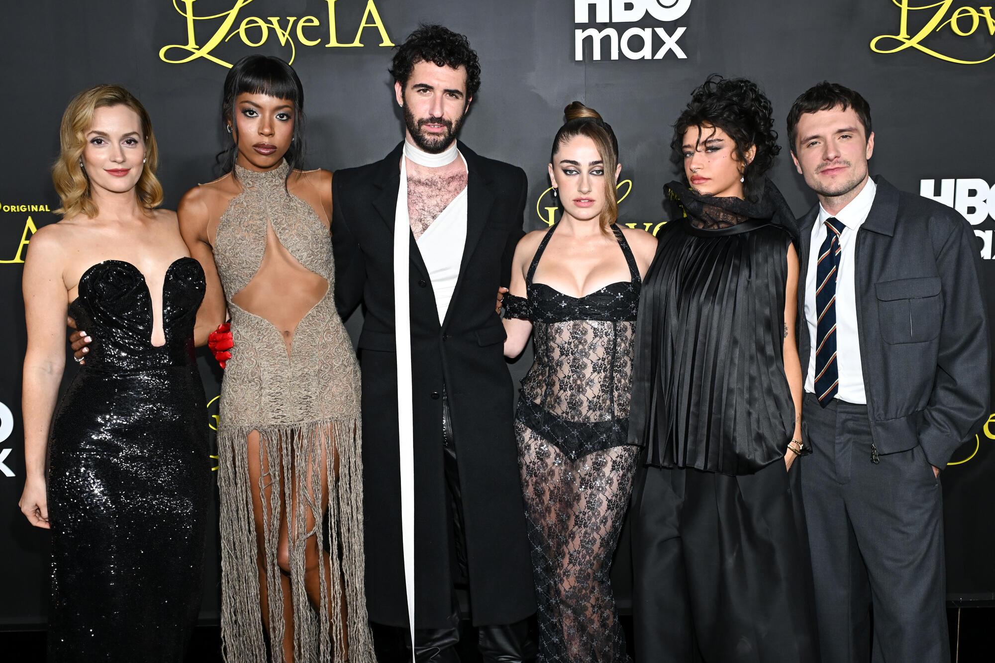 Leighton Meester, True Whitaker, Jordan Firstman, Rachel Sennott, Odessa A'zion and Josh Hutcherson at HBO's "I Love LA" Los Angeles Premiere held at Paramount Studios on October 28, 2025 in Los Angeles, California.