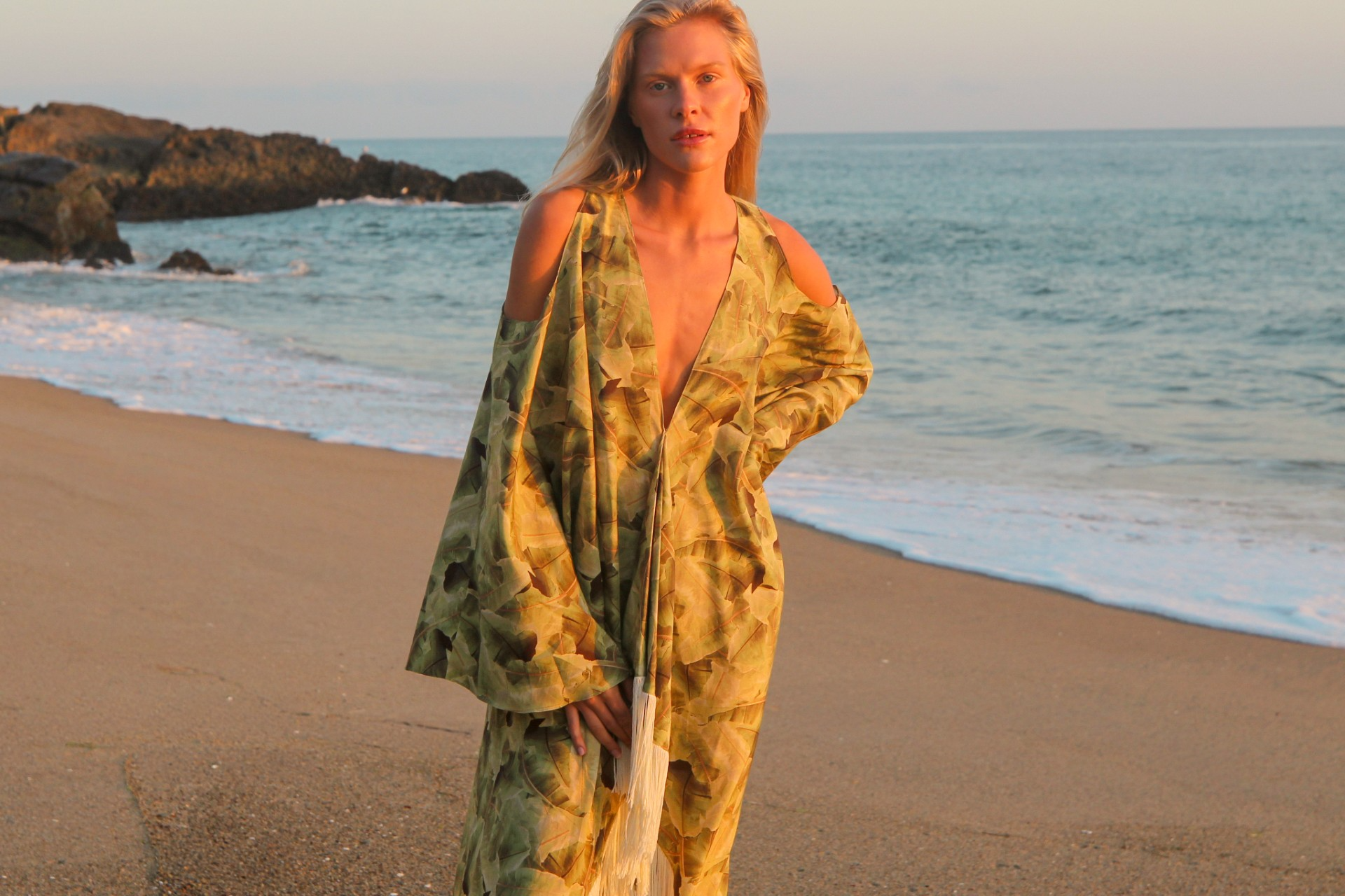 model in a dress from baja east spring 2026 collection