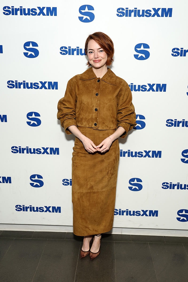 NEW YORK, NEW YORK - OCTOBER 20: Emma Stone attends SiriusXM's Town Hall with the cast of "Bugonia" hosted by Andy Cohen at SiriusXM Studios on October 20, 2025 in New York City. (Photo by Jamie McCarthy/Getty Images for SiriusXM)