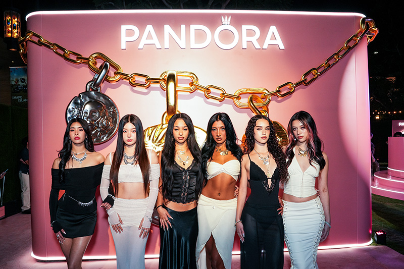Katseye attends the VIP Celebration of Pandora Talisman Pop-Up Opening at The Grove on Oct. 7, 2025 in Los Angeles.