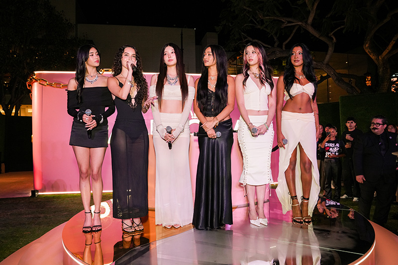Katseye attends the VIP Celebration of Pandora Talisman Pop-Up Opening at The Grove on Oct. 7, 2025 in Los Angeles.