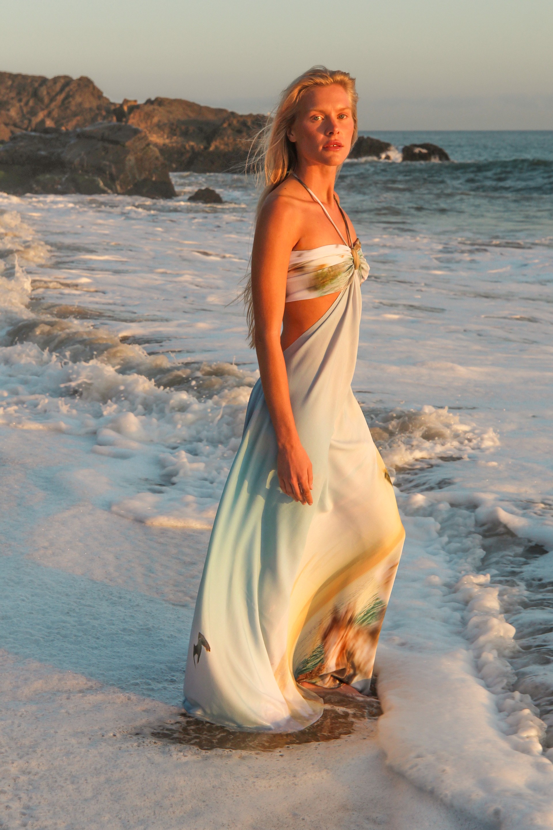model in a dress from baja east spring 2026 collection