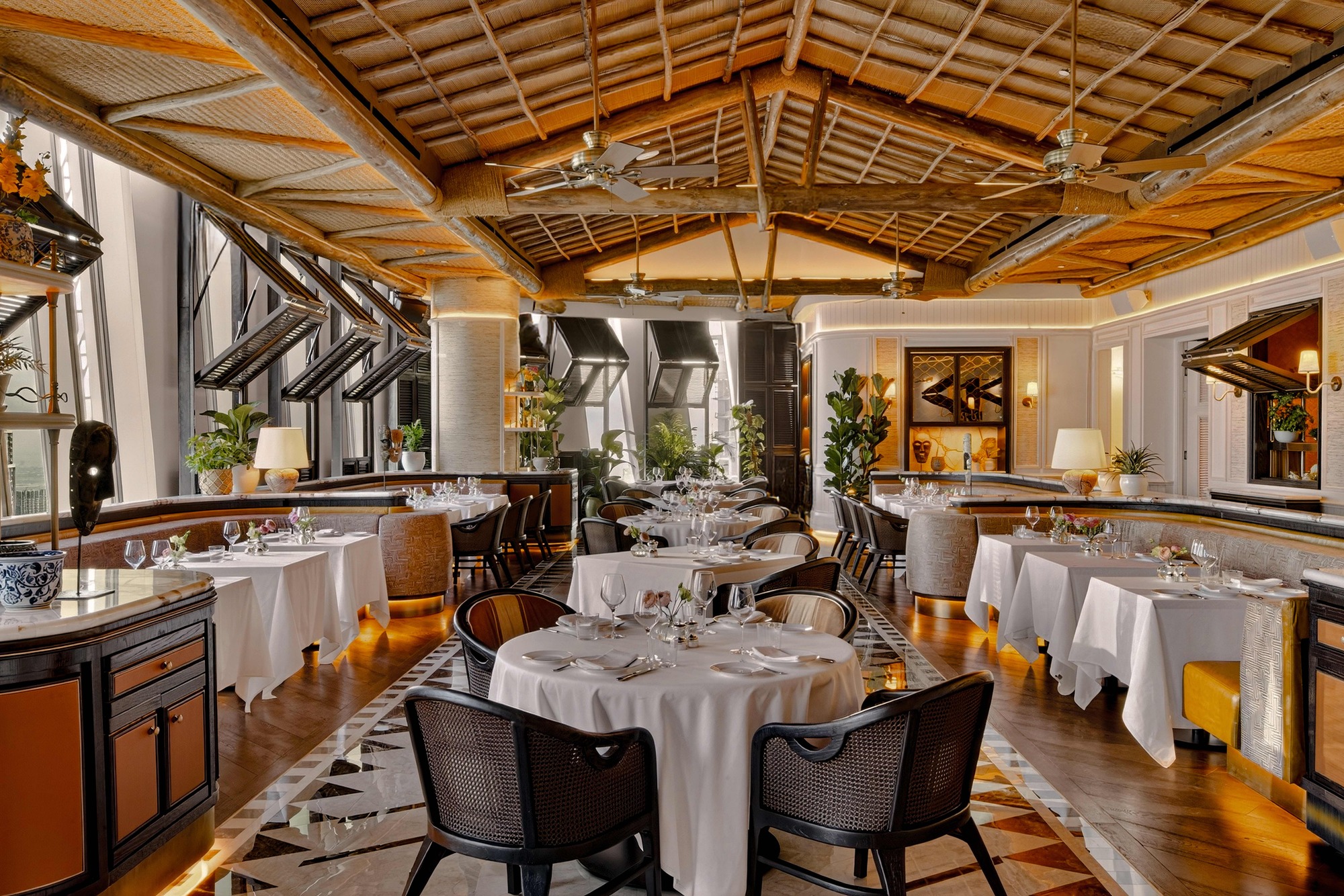 Inside Lion in the sun restaurant in Dubai