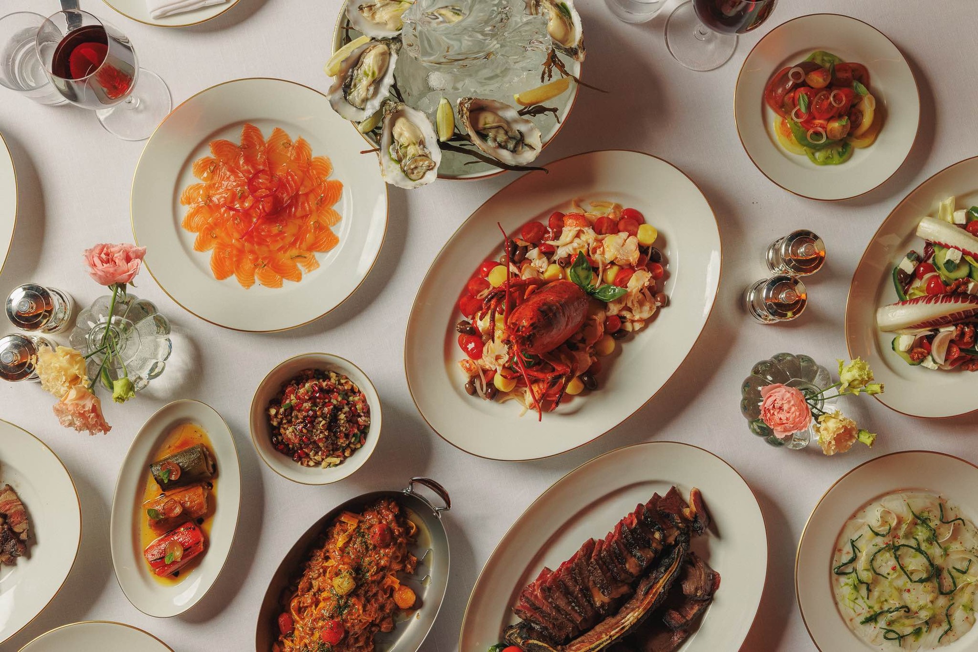The food at Lion in the sun restaurant
