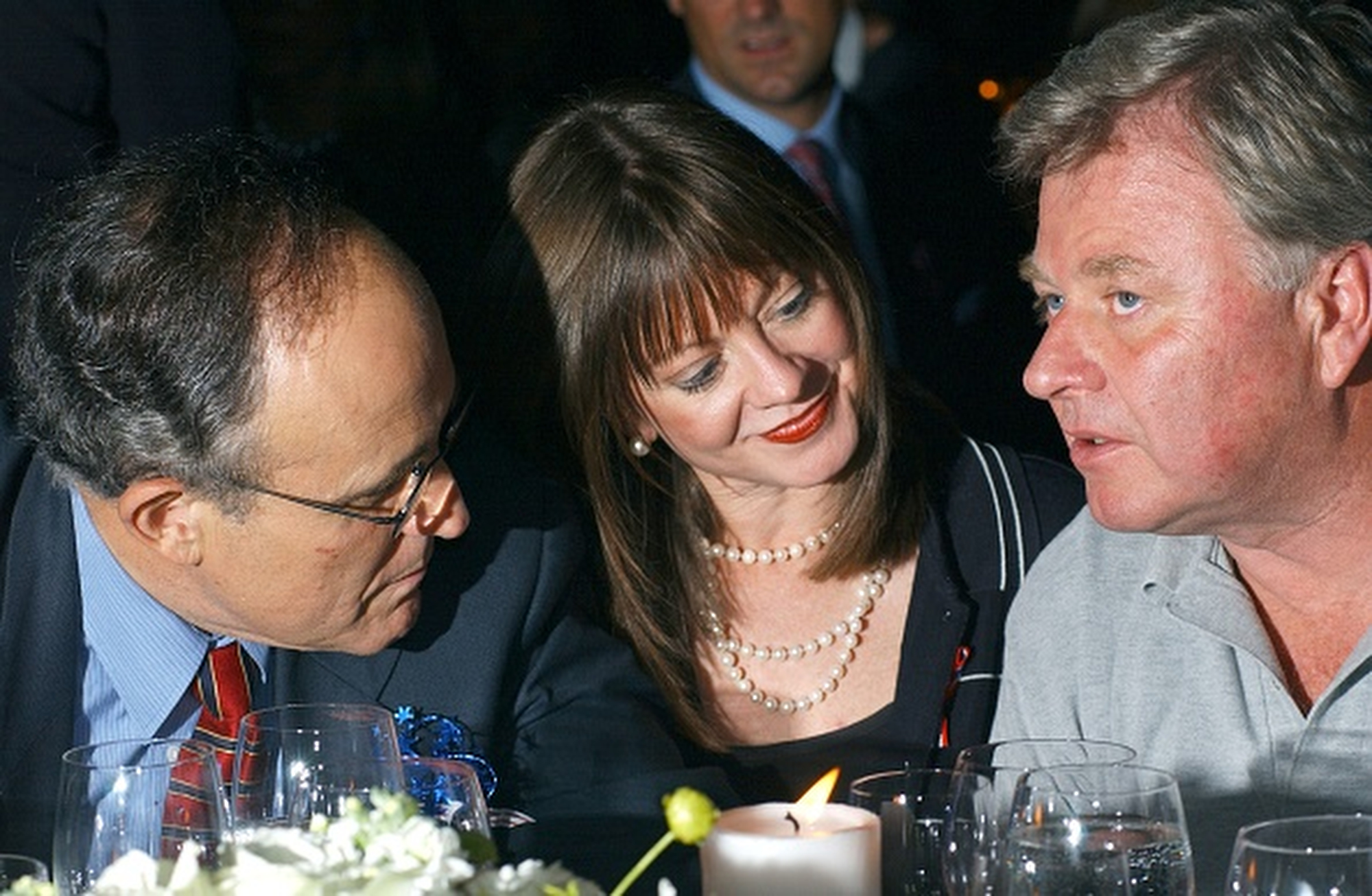 UNITED STATES - SEPTEMBER 19:  Mayor Giuliani, his friend, Judith Nathan, and Fire Commissioner Thomas Von Essen get together at the New Yorkers for Children annual fund-raiser at Cipriani's 42nd St. restaurant.  (Photo by Richard Corkery/NY Daily News Archive via Getty Images)