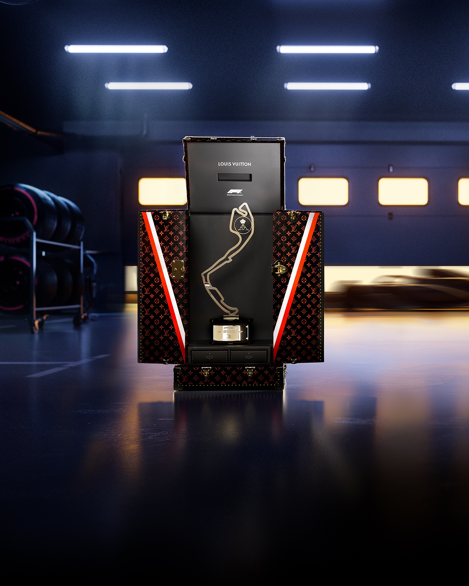The Louis Vuitton Monaco Grand Prix trophy trunk