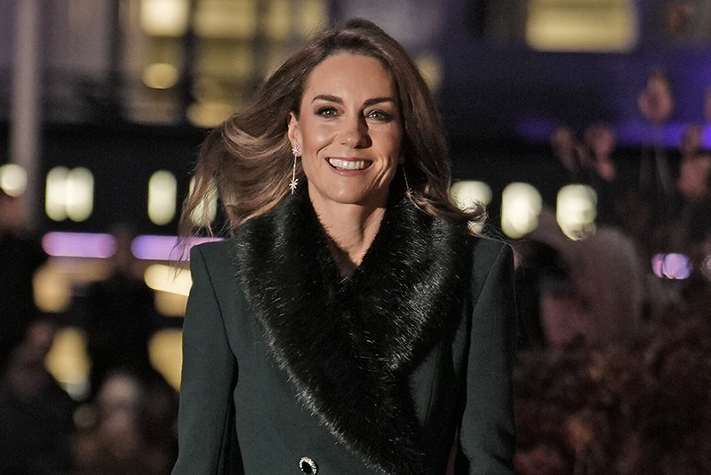 Kate Middleton wears a Catherine Walker coat for the