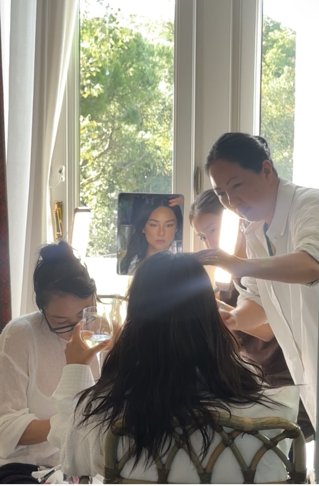 Greta Lee with Jenny Cho and Nina Park.