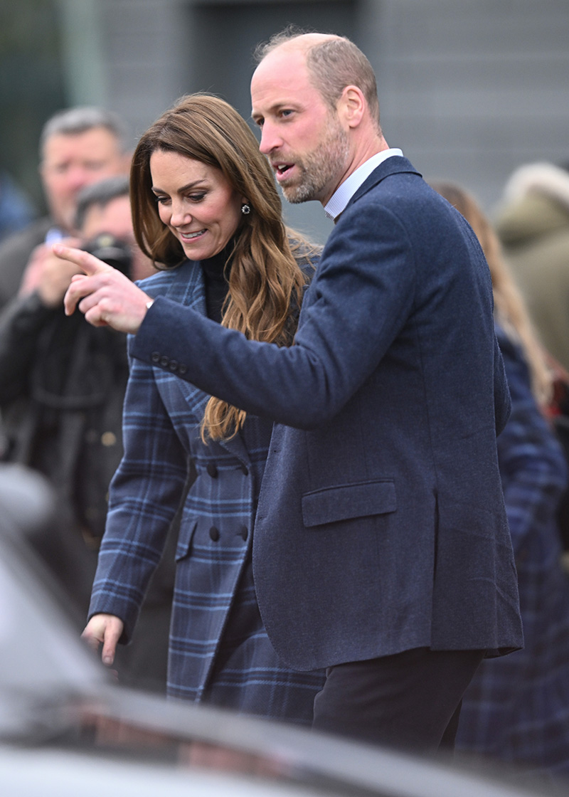 Kate Middleton wears a Chris Kerr coat during a visit on Jan. 20 in Stirling, Scotland.