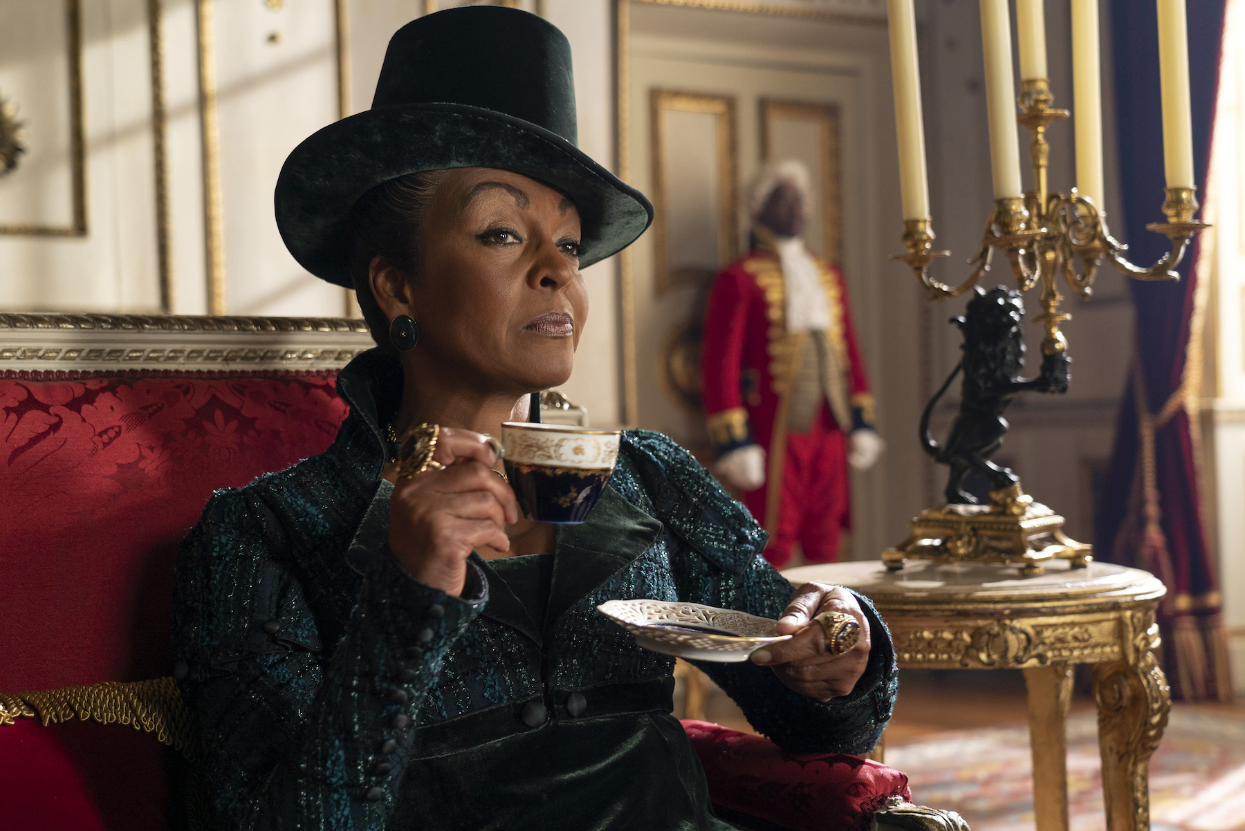 Bridgerton. Adjoa Andoh as Lady Agatha Danbury in episode 305 of Bridgerton. Cr. Liam Daniel/Netflix © 2024