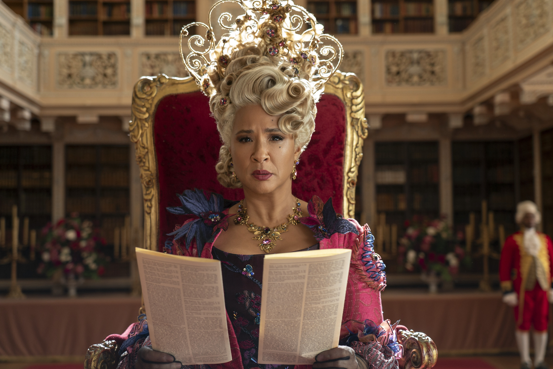 Bridgerton. Golda Rosheuvel as Queen Charlotte in episode 307 of Bridgerton. Cr. Liam Daniel/Netflix © 2024