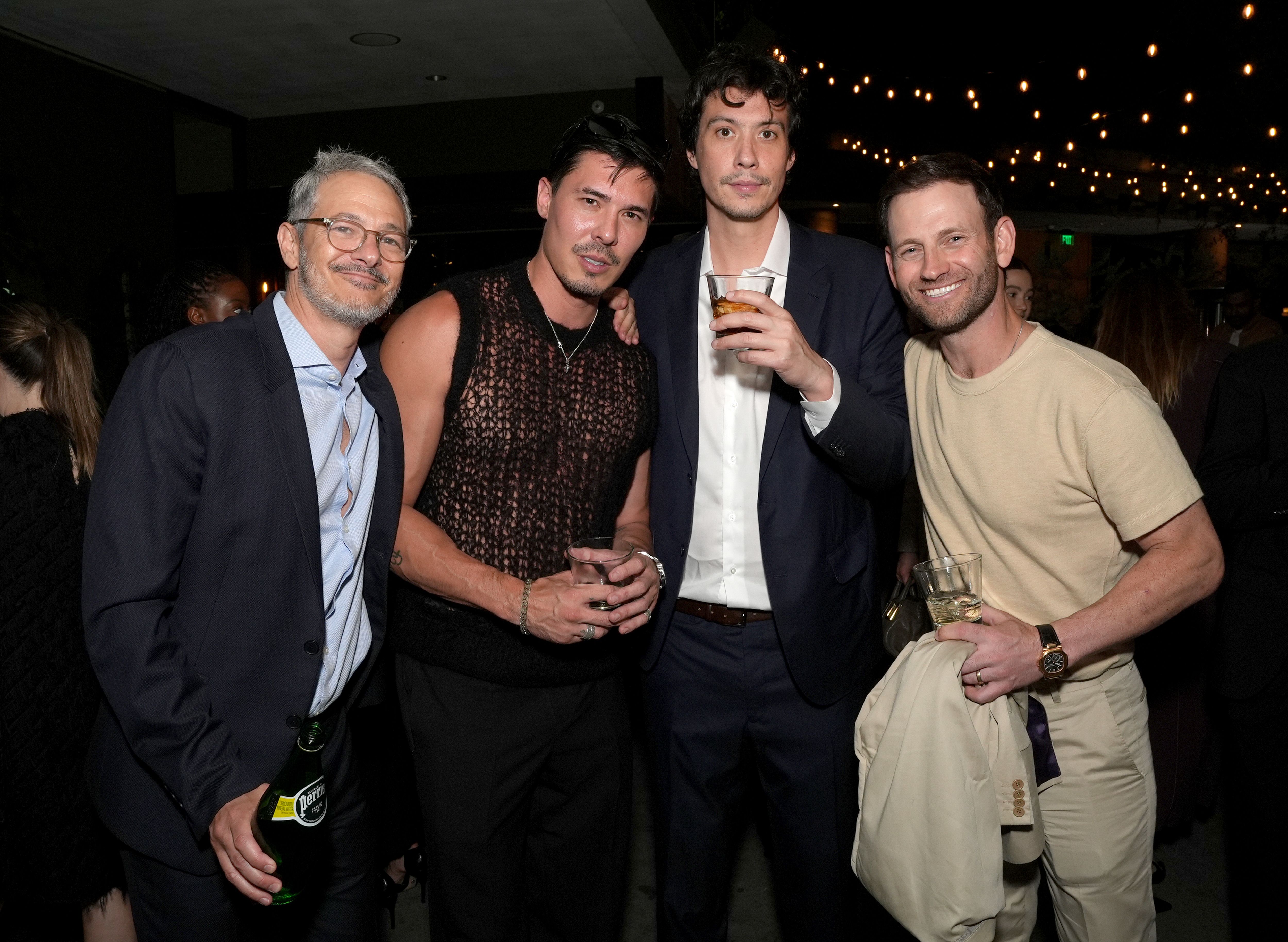 WEST HOLLYWOOD, CALIFORNIA - SEPTEMBER 11: (L-R) Brett Norensberg, Lewis Tan, Yalun Tu and Greg Wapnick attend the Gersh 2025 Emmy Party, with Skinbetter Science, at 1 Hotel West Hollywood on September 11, 2025 in West Hollywood, California. (Photo by Presley Ann/Getty Images for Gersh)