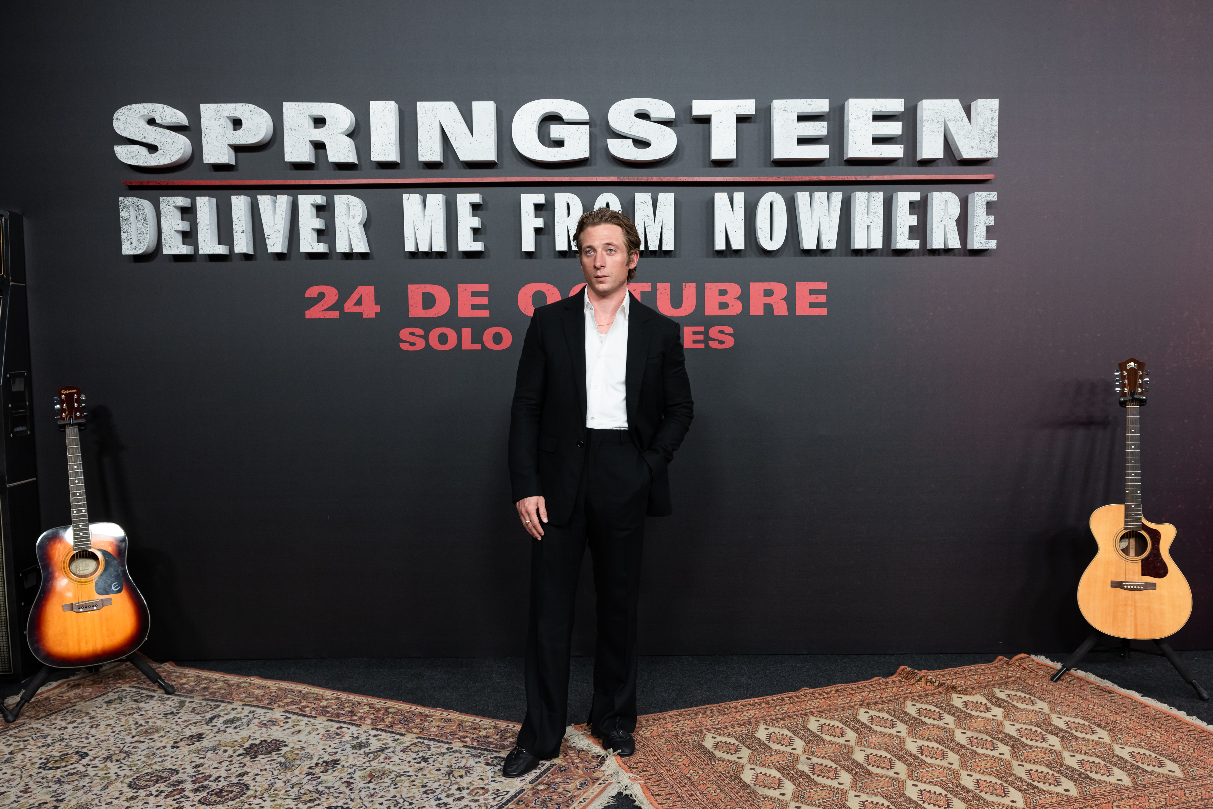 MADRID, SPAIN - OCTOBER 07: Jeremy Allen White attends the premiere for "Springsteen: Deliver Me From Nowhere" at Cine Callao on October 07, 2025 in Madrid, Spain. (Photo by David Benito/Getty Images for Disney)