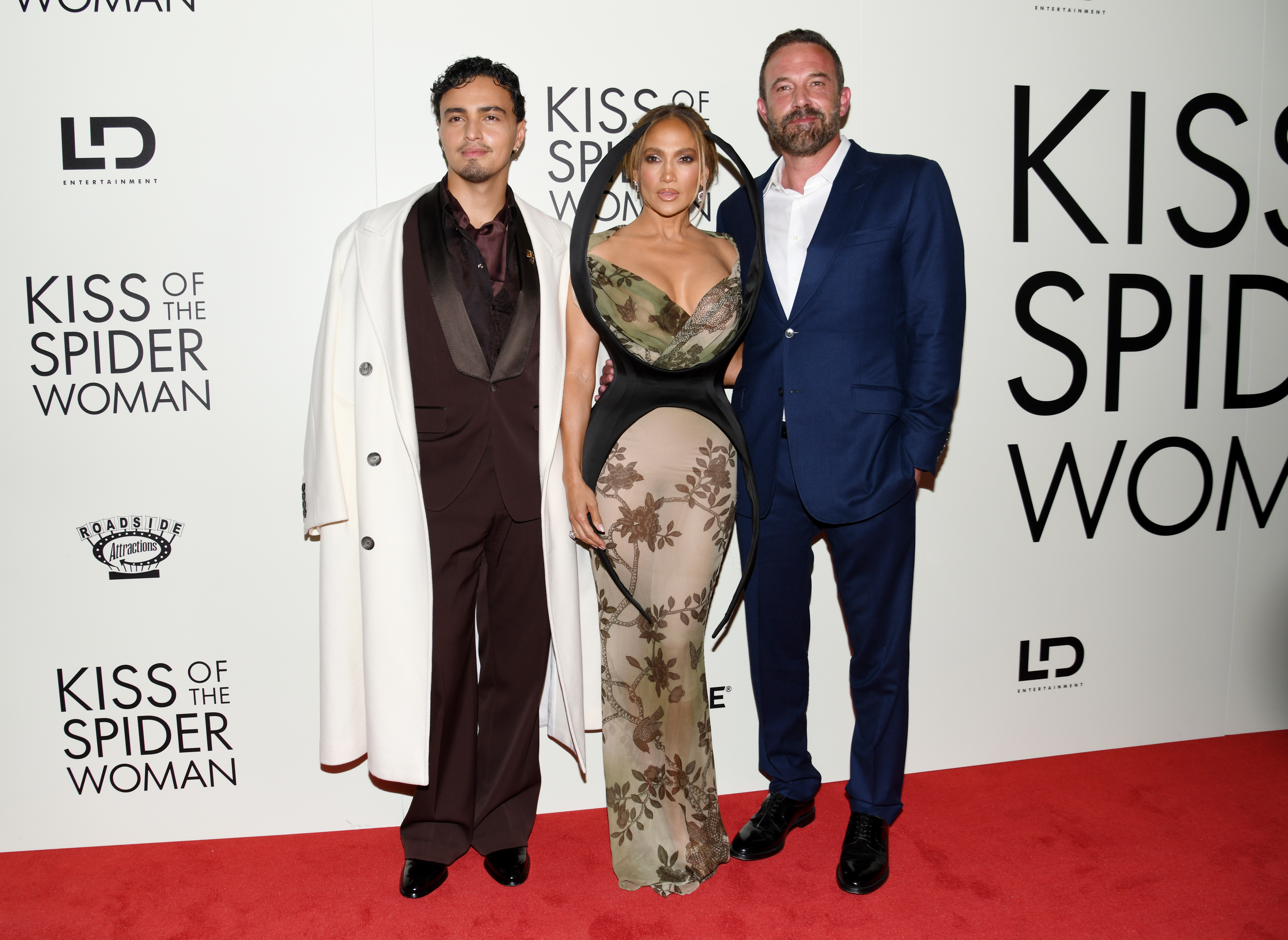Tonatiuh, Jennifer Lopez, Ben Affleck at the "Kiss of the Spider Woman" New York Screening held at The Shed on October 06, 2025 in New York, New York.