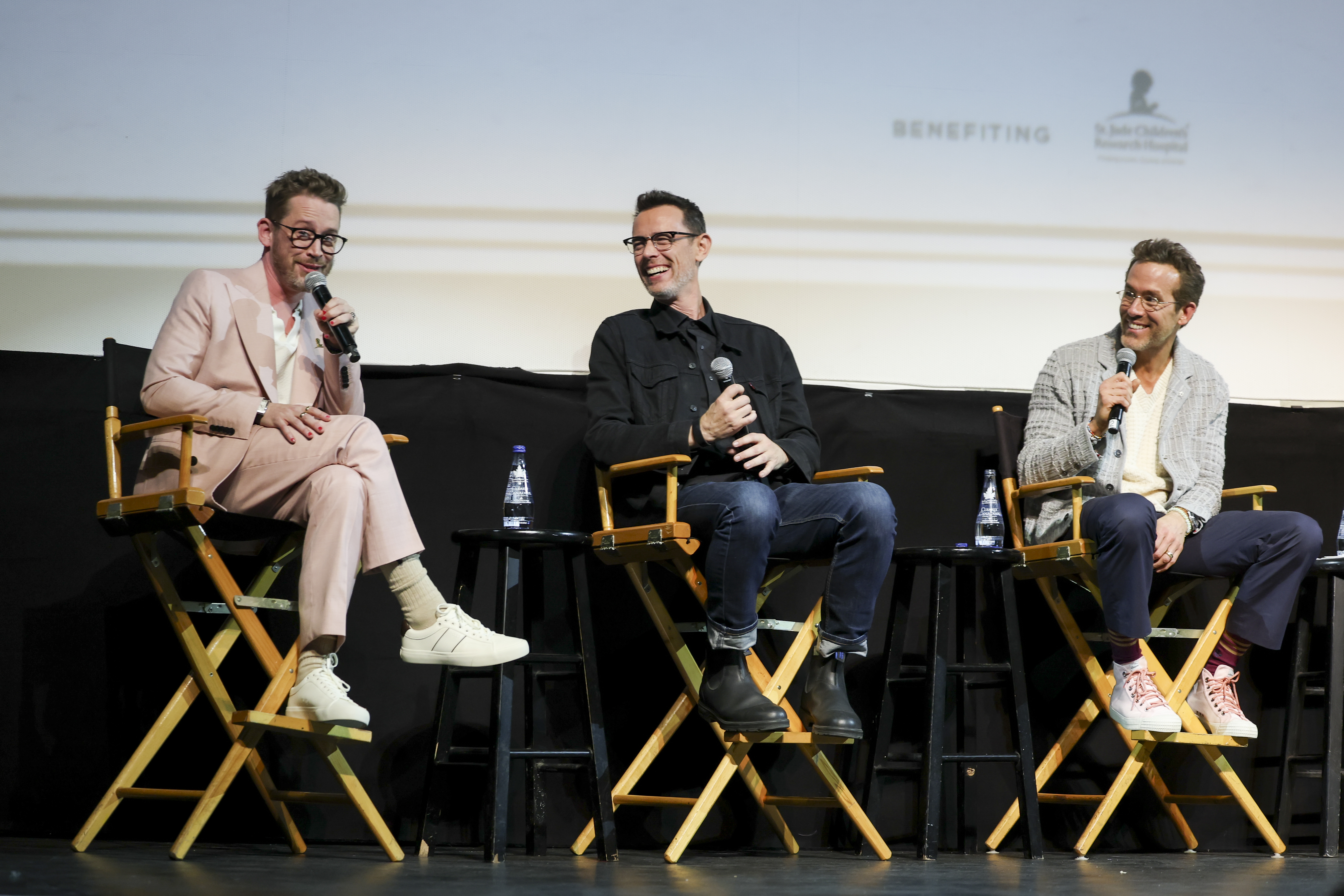 Macaulay Culkin, Colin Hanks and Ryan Reynolds attend the John Candy: I Like Me Screening & Conversation at the Montalbán Theatre on Thursday October 2nd, 2025 in Los Angeles.