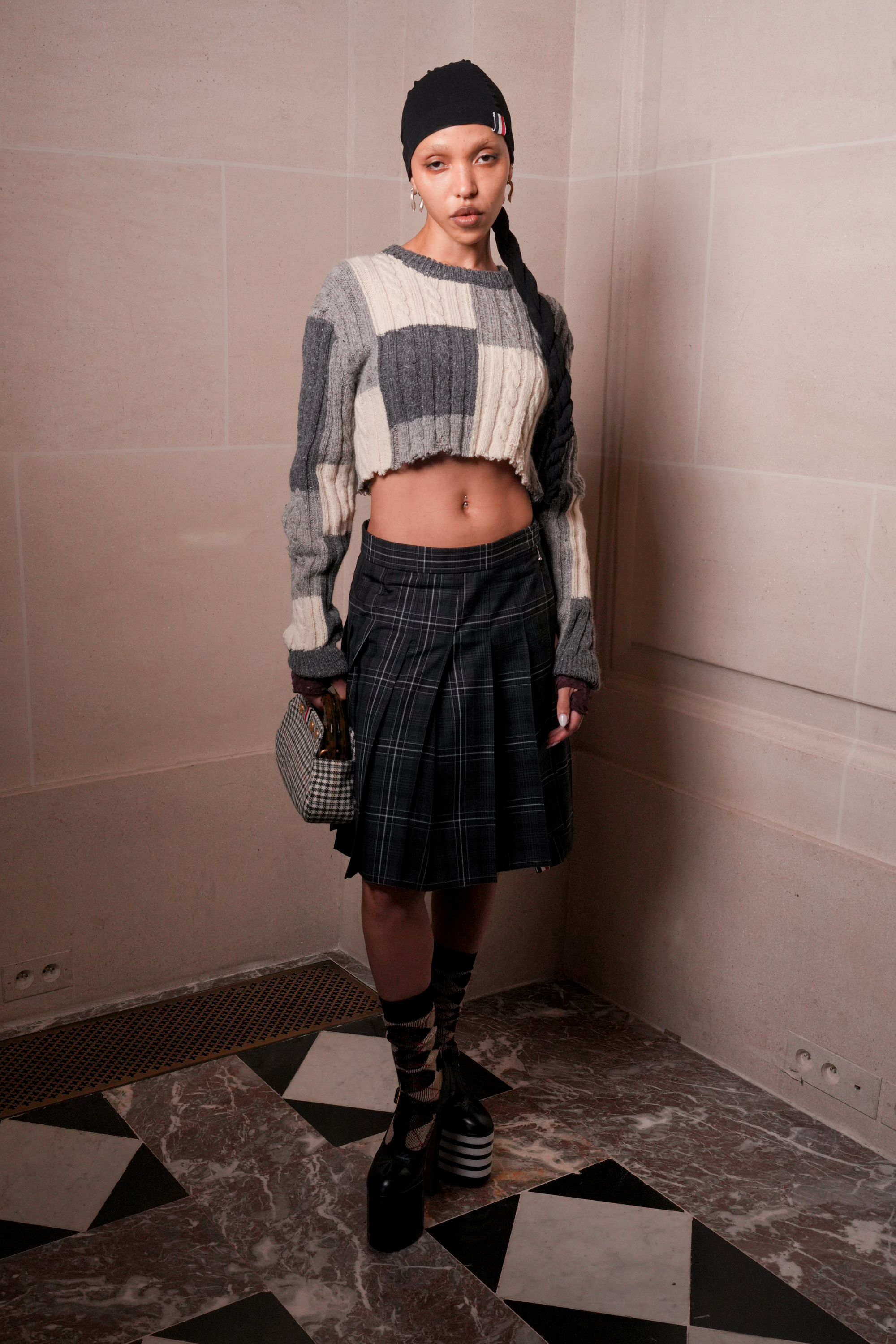 FKA twigs at the Thom Browne fashion show as part of Spring/Summer 2026 Paris Fashion Week on October 06, 2025 in Paris, France.