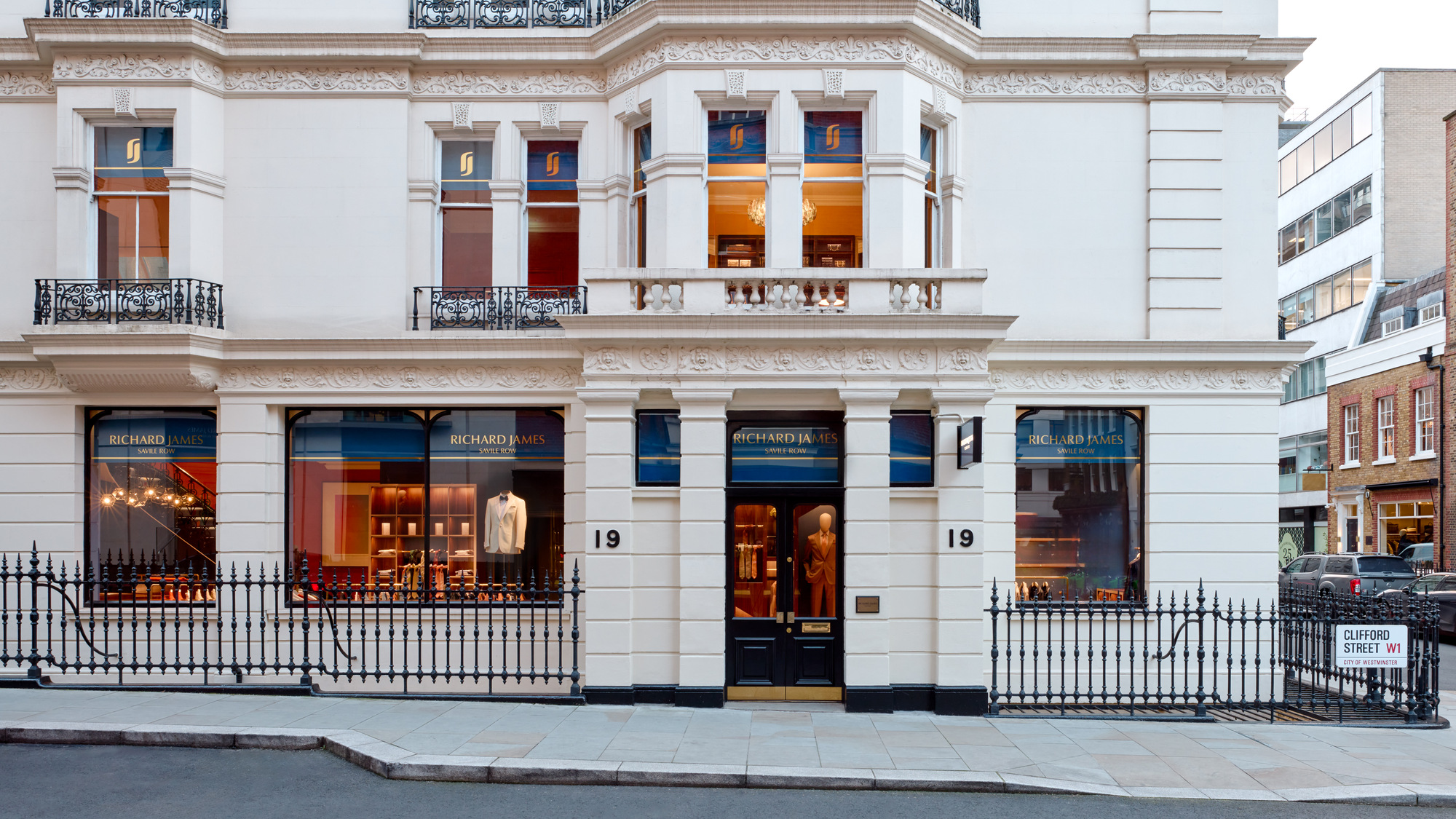 The newly-refurbished Richard James store on Clifford Street, a few steps from Savile Row.