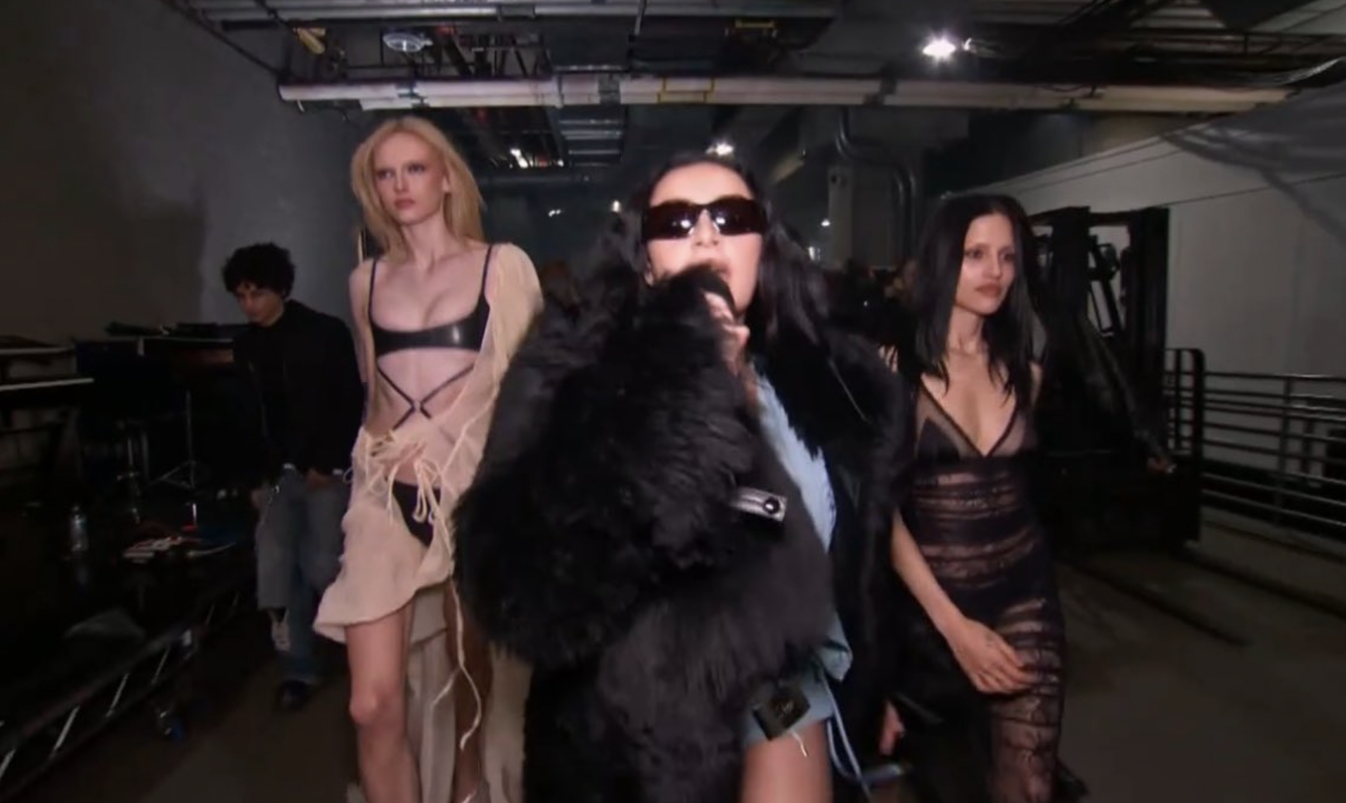 Alex Consani, Charli XCX and Gabbriette at the 2025 Grammy Awards on Feb. 2 in Los Angeles, guess, victoria's secret