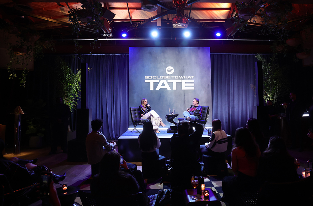 Tate McRae attends a listening party for