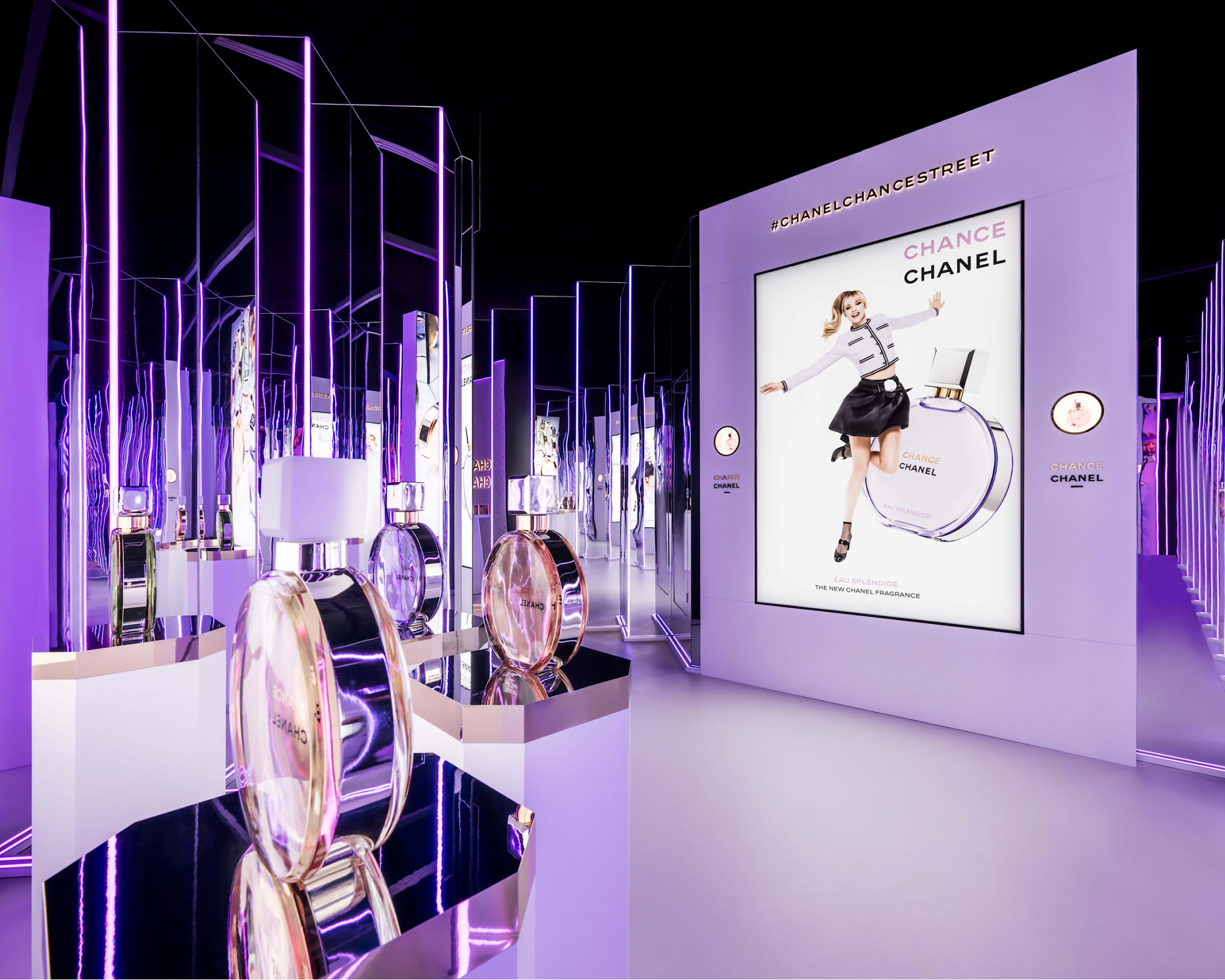 Inside Chanel's Chance Eau Splendide pop-up in London.