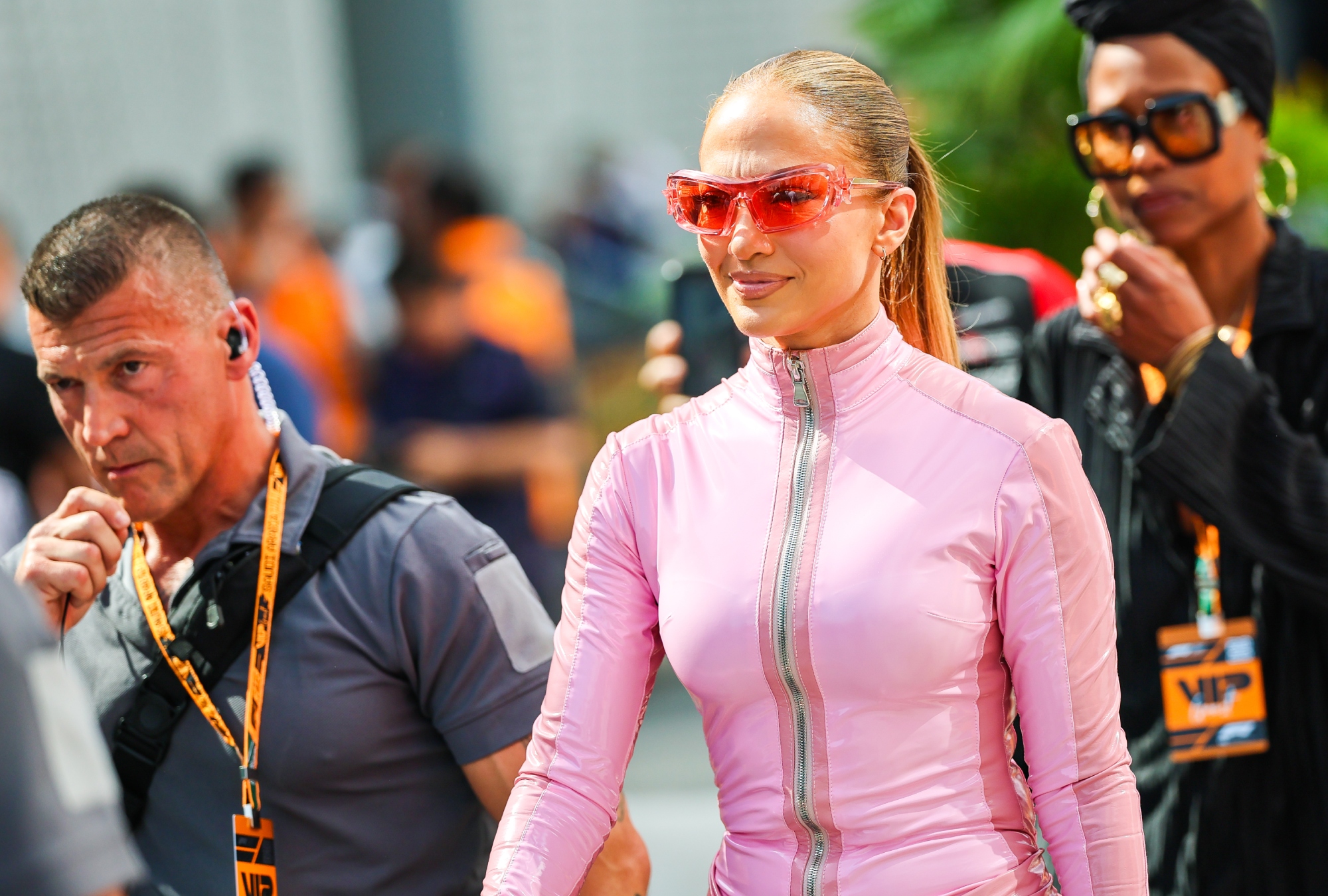 Jennifer Lopez wears Usama Ishtay at the F1 Grand Prix of Saudi Arabia.