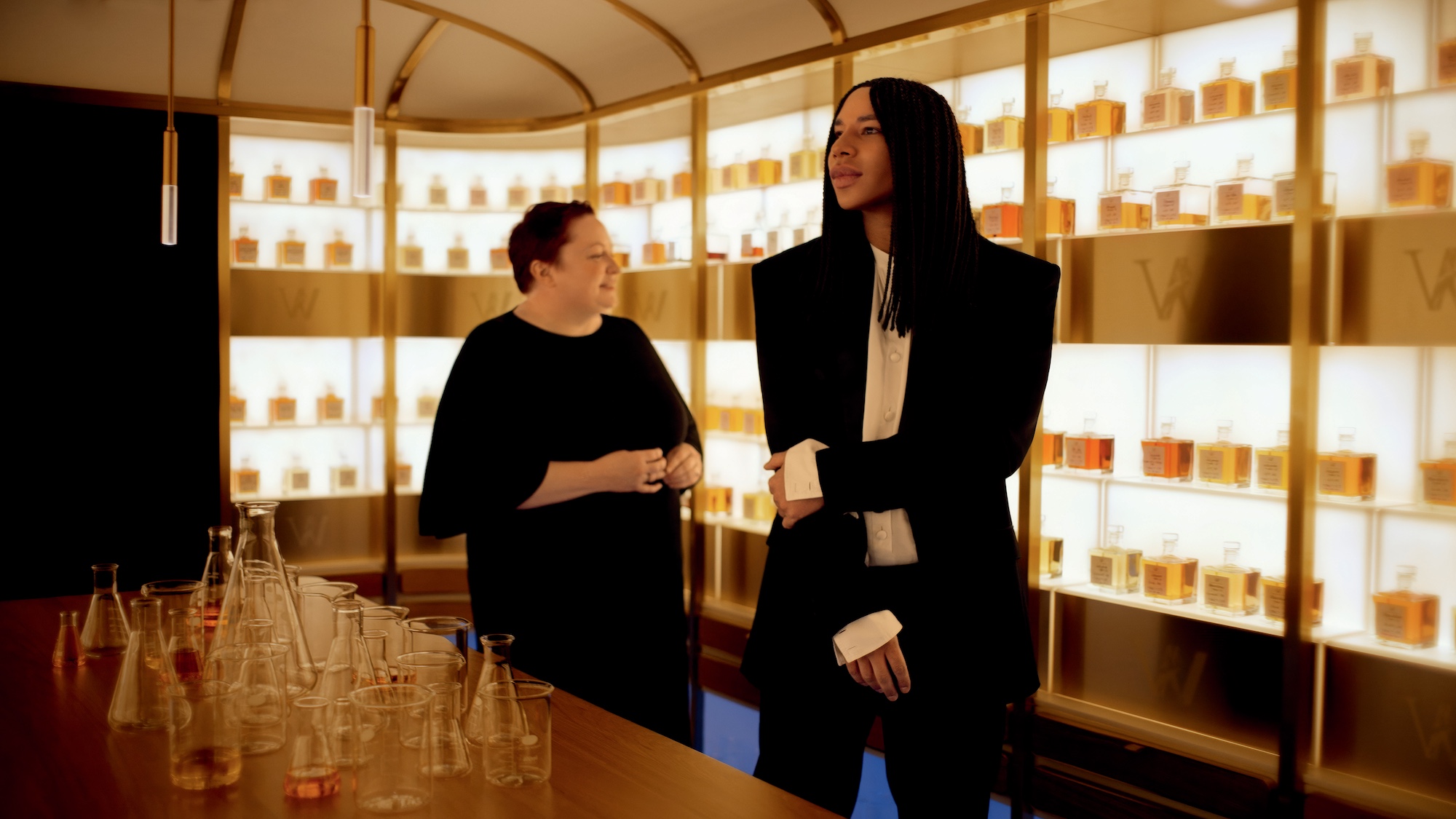 Olivier Rousteing with Dr. Emma Walker.