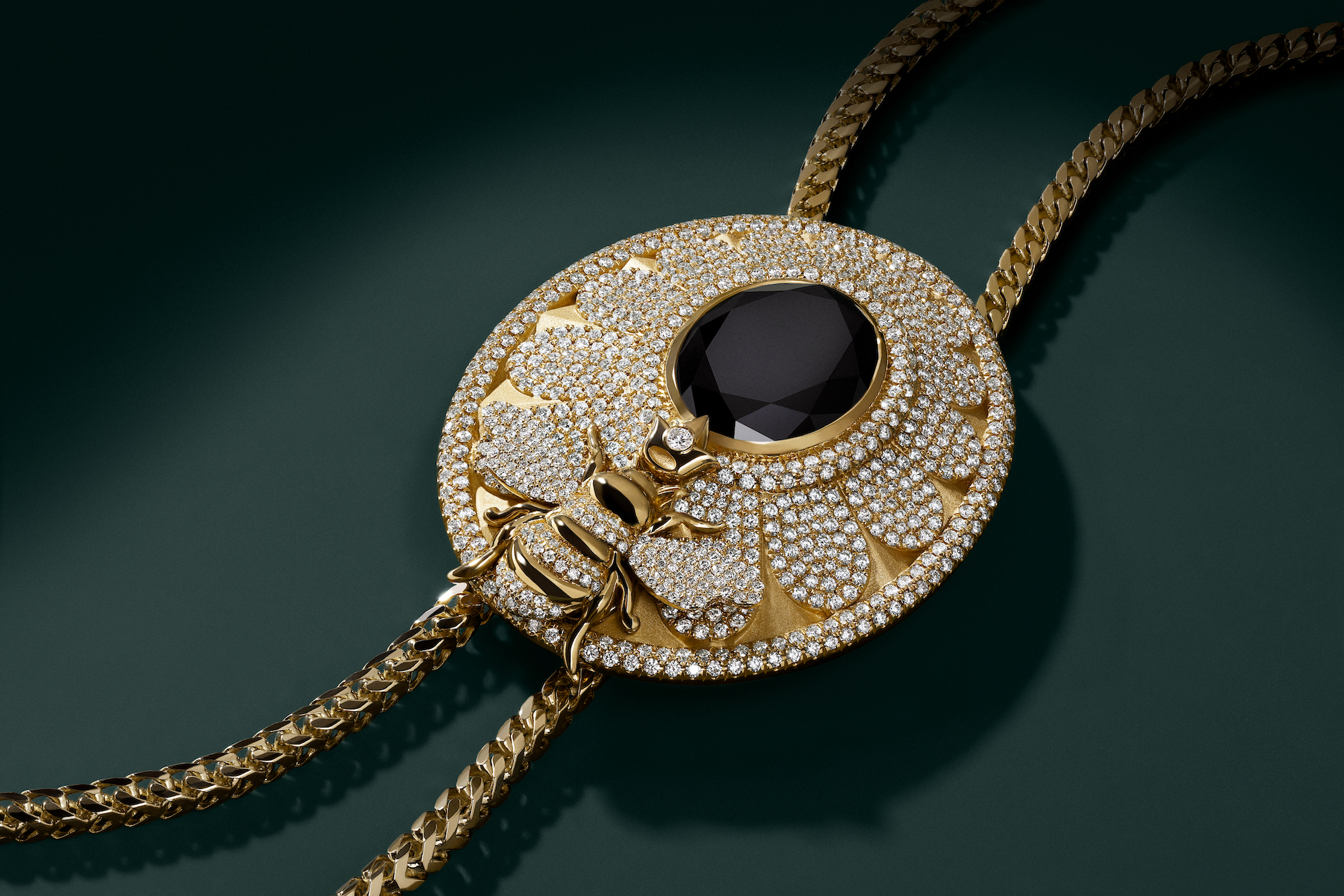 A closer look at Beyoncé's bespoke black diamond bolo tie by Brilliant Earth