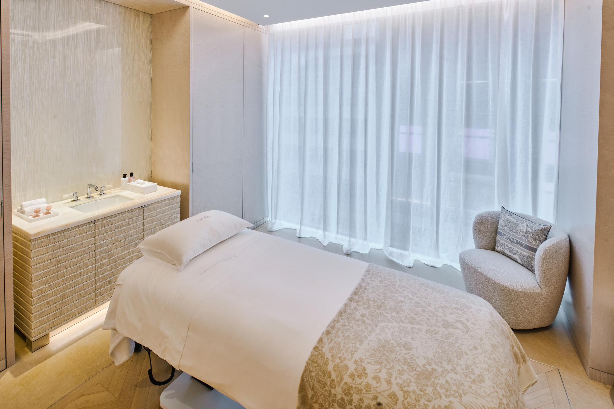 A single treatment room the House of Dior New York's spa.