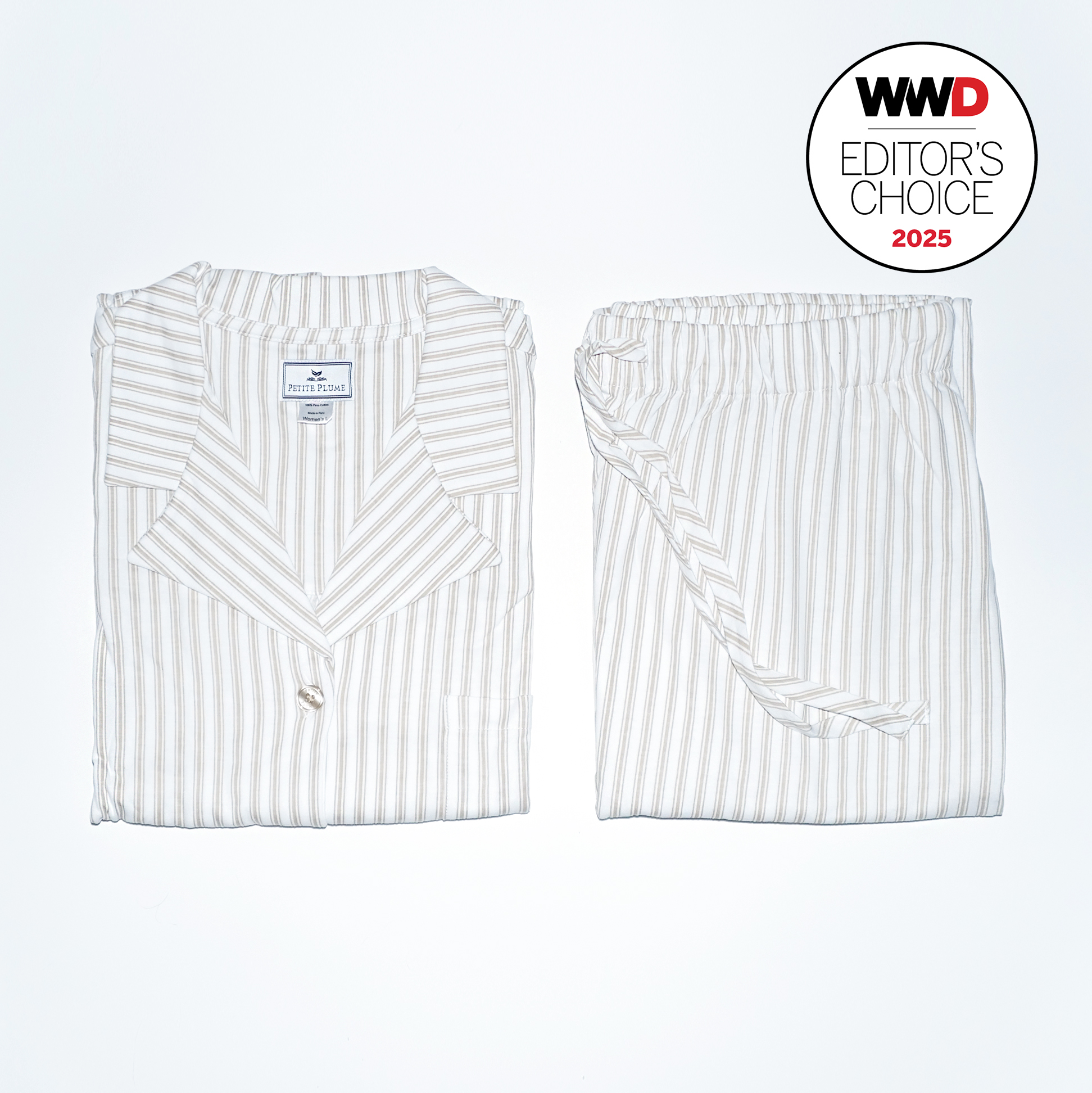 petite plume the olivia pajama set in new stripes colorway our editors tested