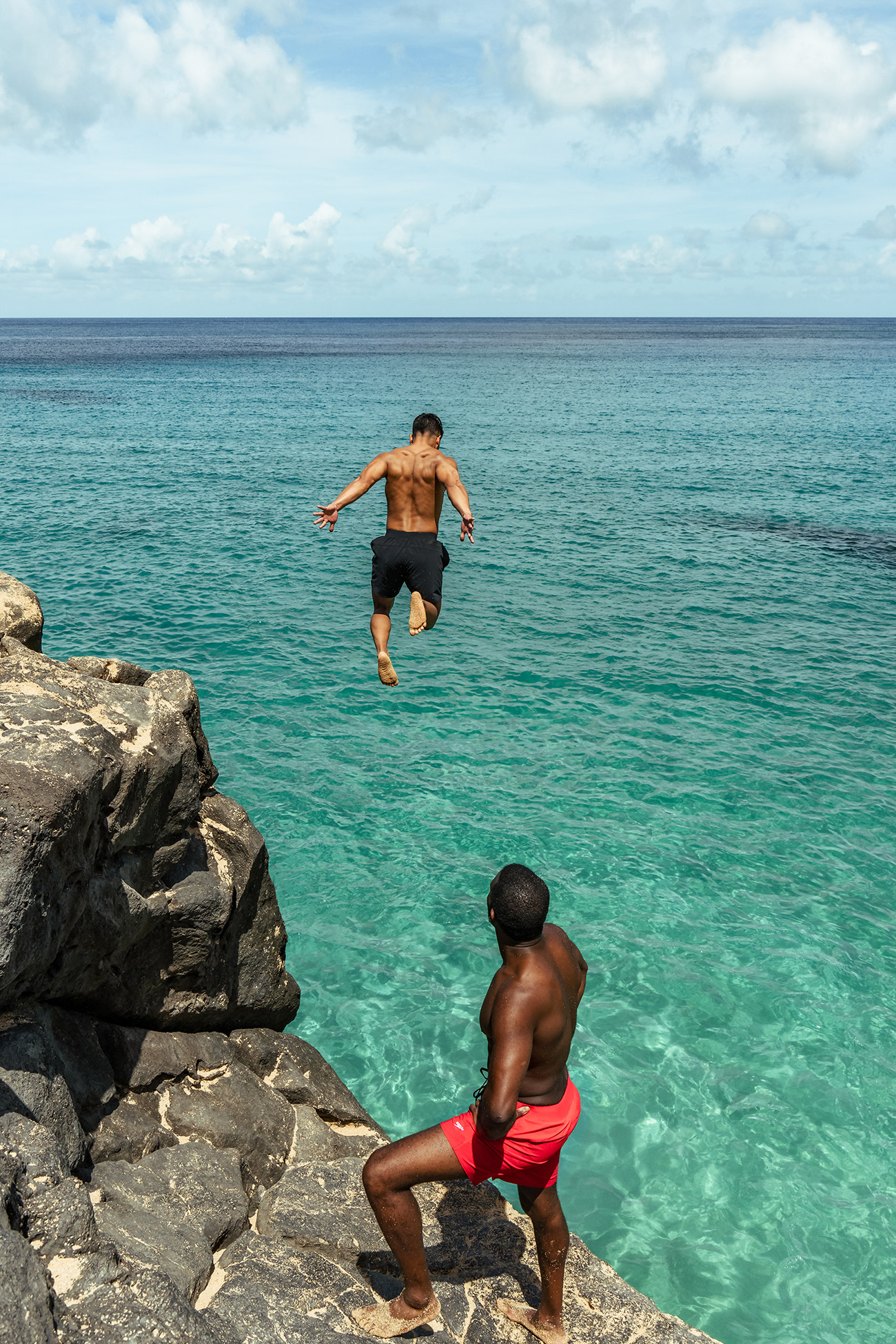 Speedo volley swim trunks.