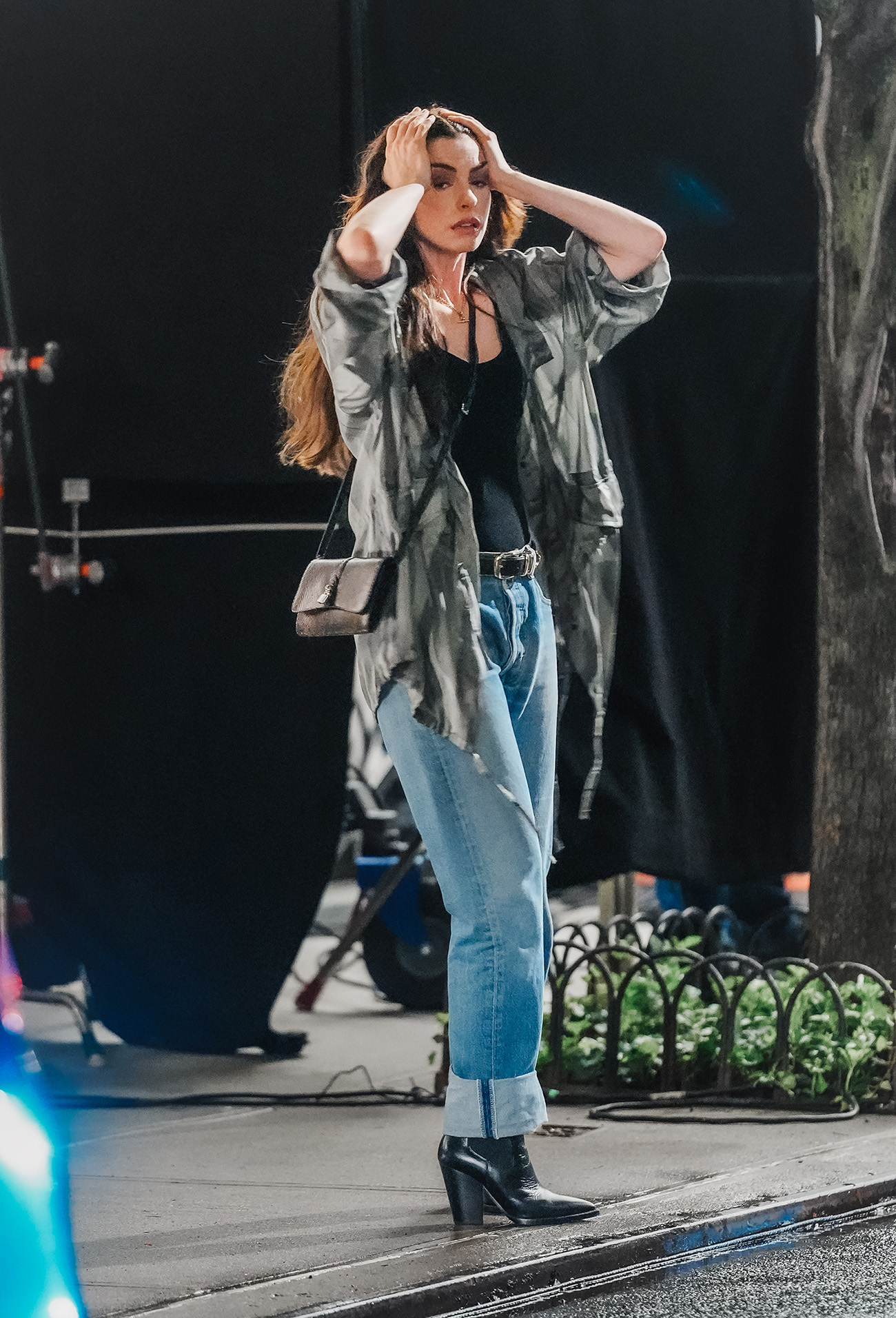 NEW YORK, NY - AUGUST 14: Anne Hathaway is seen on the set of