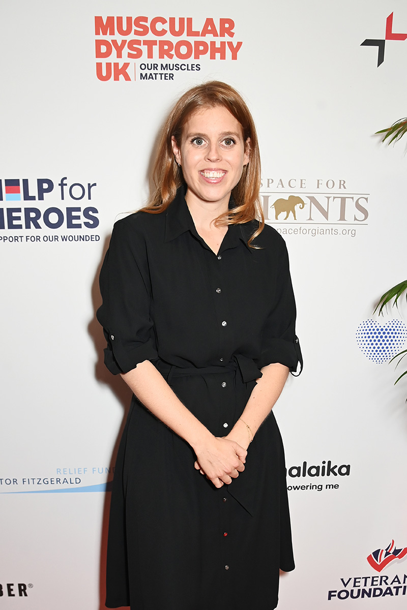 Princess Beatrice, wearing Ralph Lauren and Zara and on behalf of CFRF, attends the BGC Group Charity Day raising millions for good causes in memory of BGC's colleagues lost on 9/11, on Sept. 11, 2025 in London.