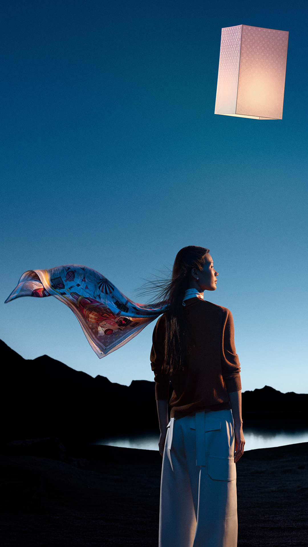 A still from Louis Vuitton's 2025 holiday campaign