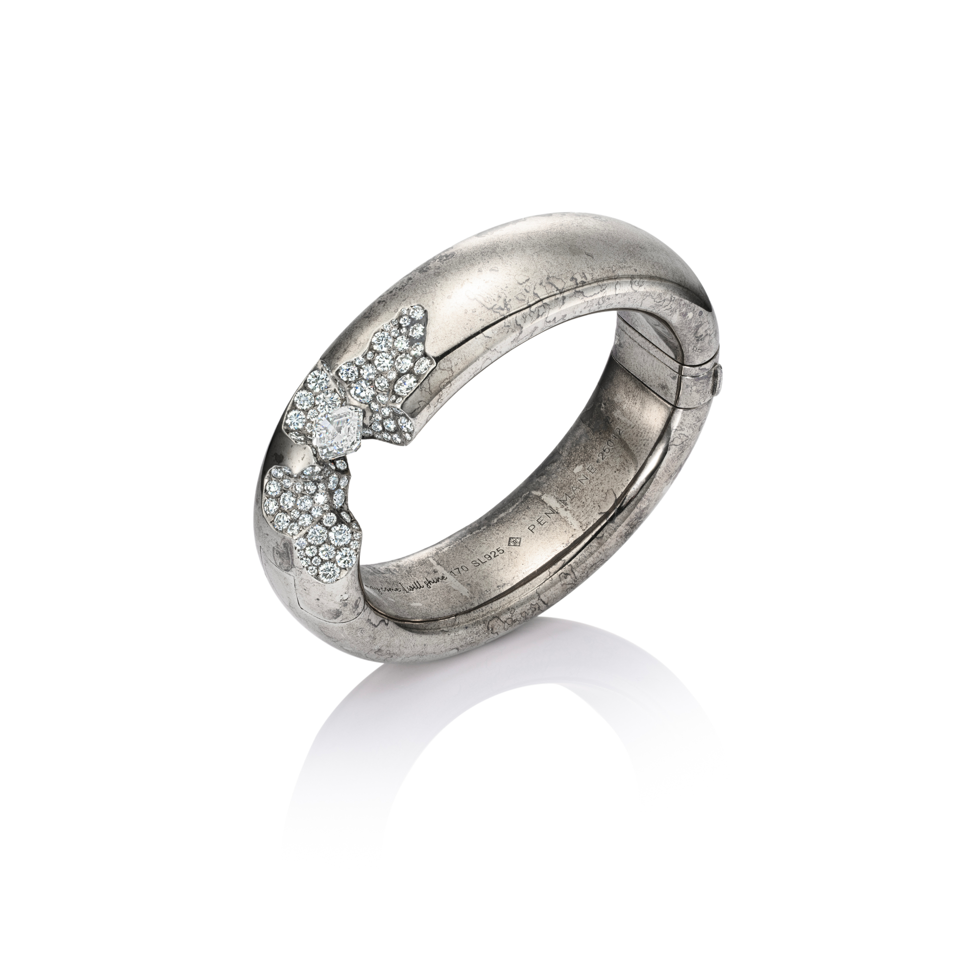 Pen Mané Crash Flottée Bangle in Silver