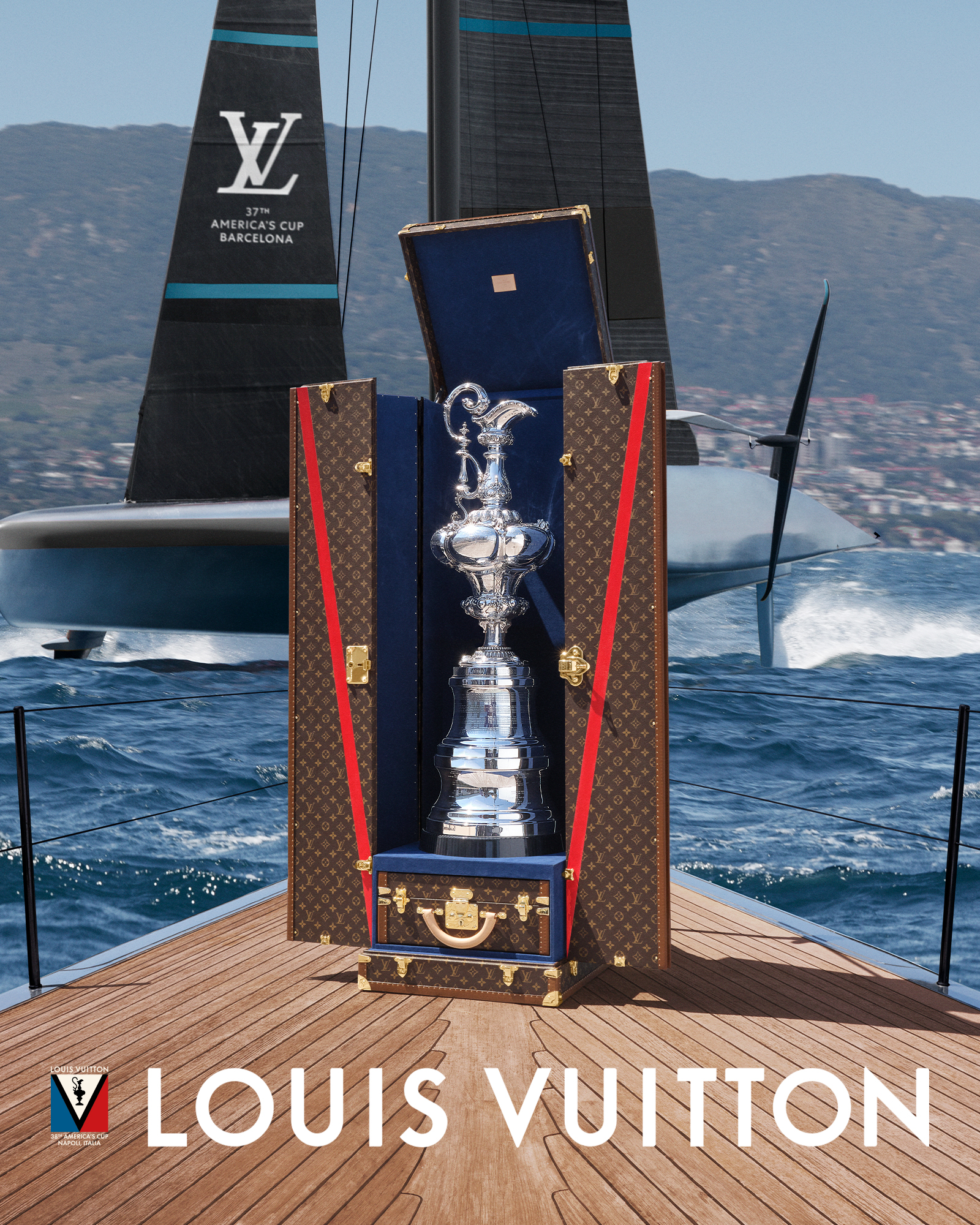 The trophy trunk for the Louis Vuitton 38th America's Cup Naples 2027